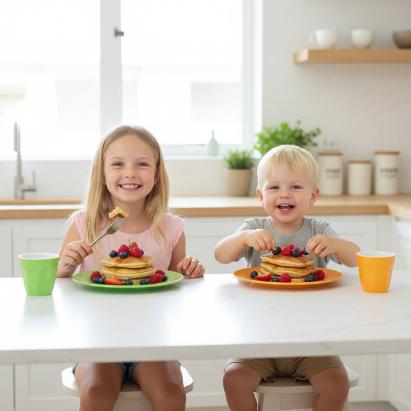 Melamine Dinnerware Set - 24pc (Orange Sunset, Palm Green)