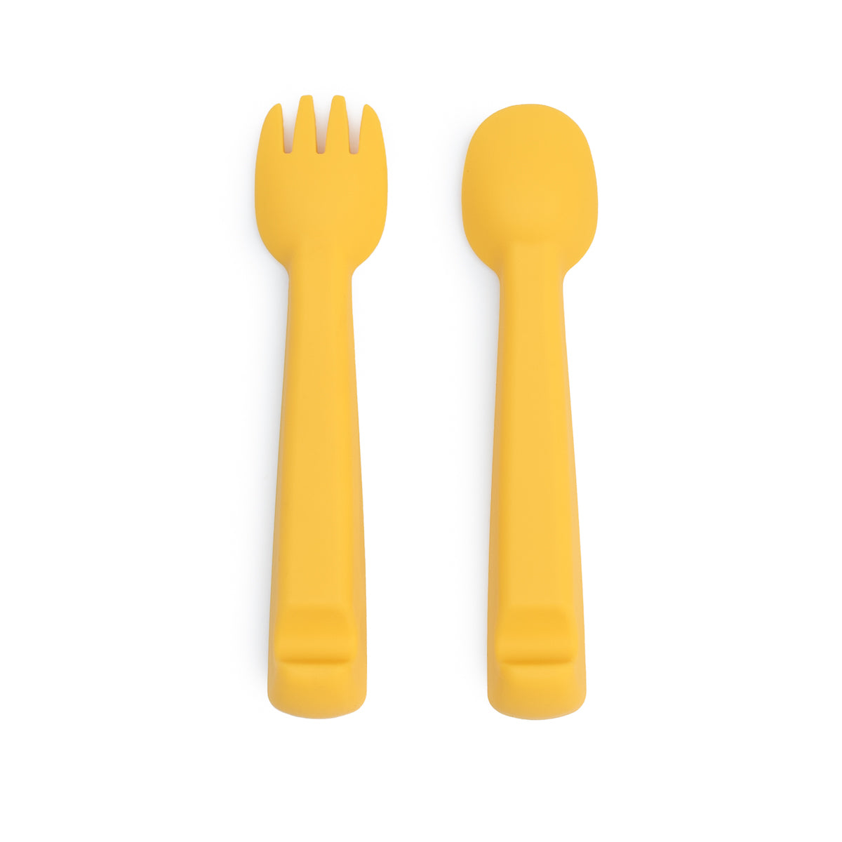 Silicone Fork & Spoon Set - Yellow