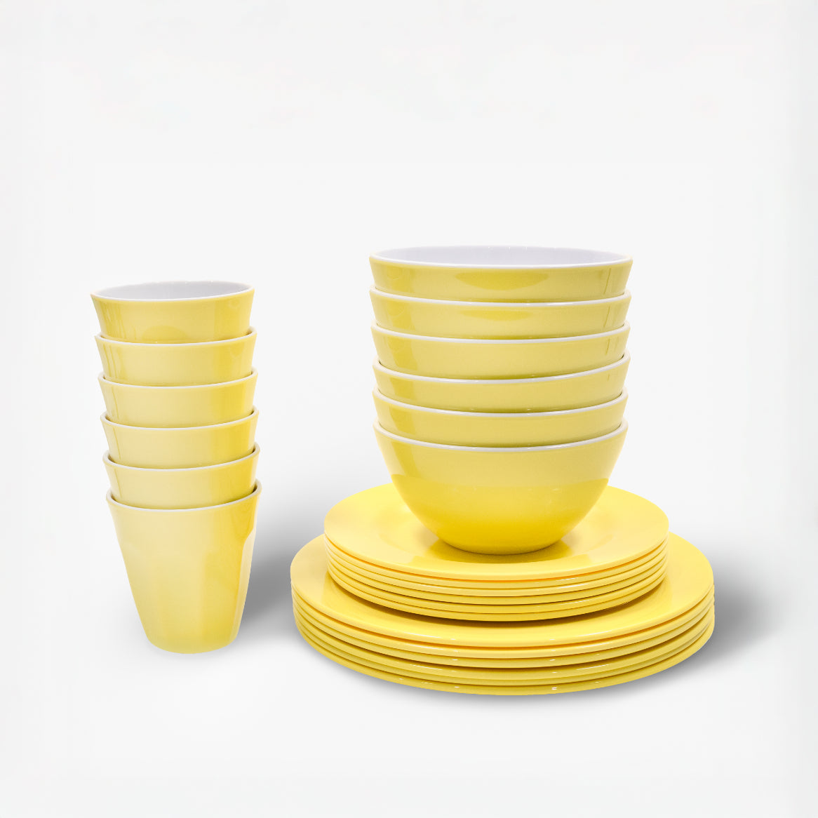 Melamine Dinnerware Set - 24pc (Yellow Glow)