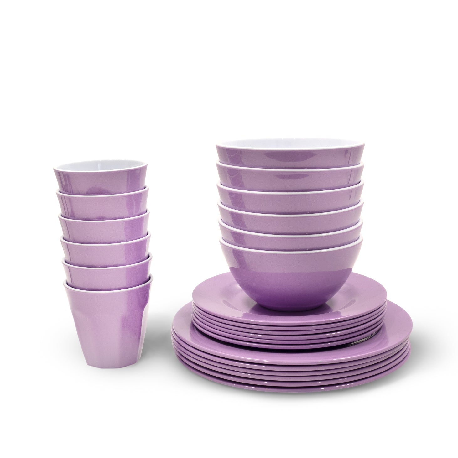 Melamine Dinnerware Set - 24pc (Lavender Purple)