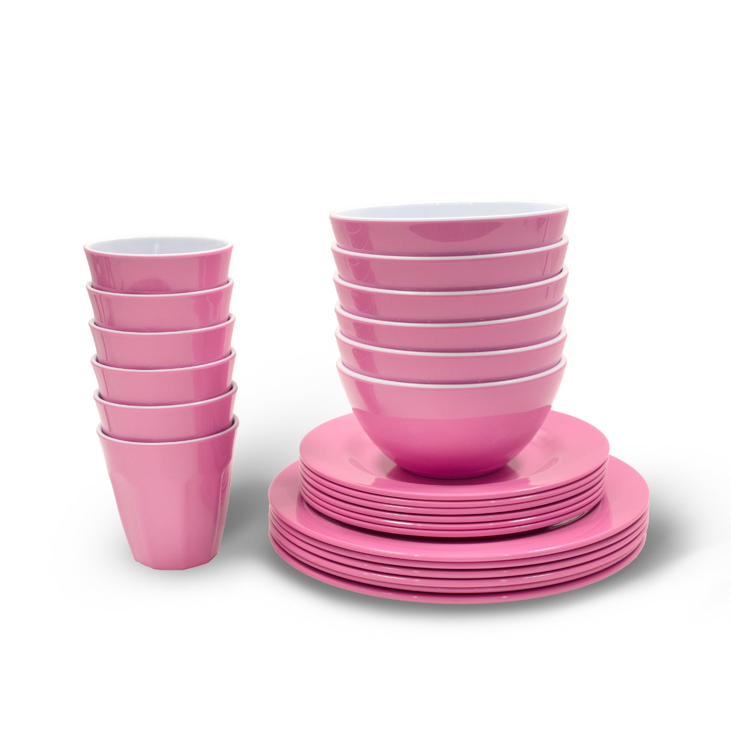 Melamine Dinnerware Set - 24pc (Flamingo Pink)