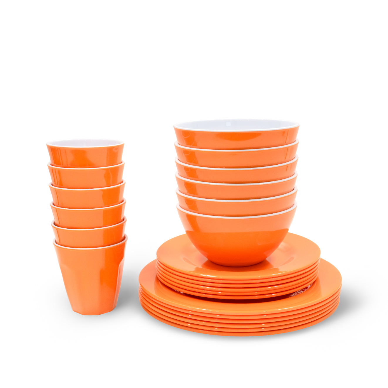 Melamine Dinnerware Set - 24pc (Orange Sunset)