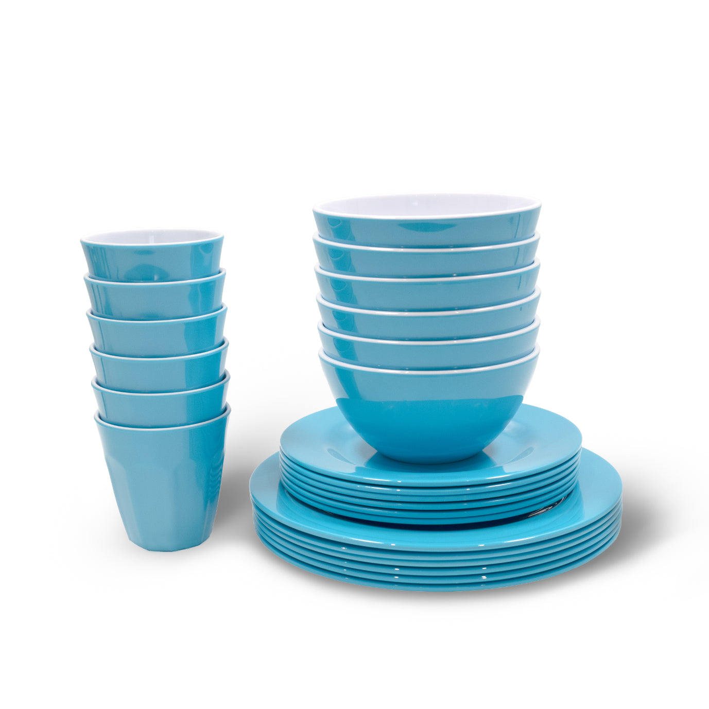 Melamine Dinnerware Set - 24pc (Lagoon Blue)